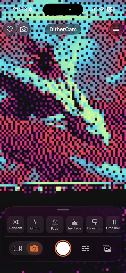 Neon dithering in magenta and cyan