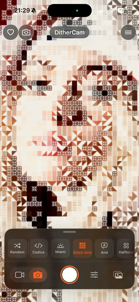 The diamond texture of the Glitch Grid filter